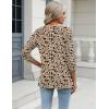 Zeagoo 3/4 Length Sleeve Womens Tops Casual V Neck Shirts Soft Basic Tees Business Work Blouses(Khaki Floral)