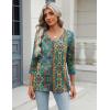 Zeagoo 3/4 Length Sleeve Womens Tops Casual V Neck Shirts Soft Basic Tees Business Work Blouses(Mz779)