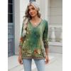 Zeagoo 3/4 Length Sleeve Womens Tops Casual V Neck Shirts Soft Basic Tees Business Work Blouses(Mz839)