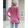 Zeagoo 3/4 Length Sleeve Womens Tops Casual V Neck Shirts Soft Basic Tees Business Work Blouses(Pink-xh370)