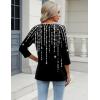Zeagoo 3/4 Length Sleeve Womens Tops Casual V Neck Shirts Soft Basic Tees Business Work Blouses(Shiny Diamond)