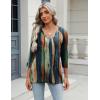 Zeagoo 3/4 Length Sleeve Womens Tops Casual V Neck Shirts Soft Basic Tees Business Work Blouses(Stripes)