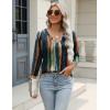 Zeagoo 3/4 Length Sleeve Womens Tops Casual V Neck Shirts Soft Basic Tees Business Work Blouses(Stripes)