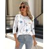 Zeagoo 3/4 Length Sleeve Womens Tops Crew Neck Loose Fit Shirts Pleated Cute Clothes Dressy Casual 2026 Summer Tunics(Bf290)