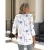 Zeagoo 3/4 Length Sleeve Womens Tops Crew Neck Loose Fit Shirts Pleated Cute Clothes Dressy Casual 2026 Summer Tunics(Bf290)