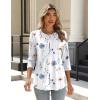 Zeagoo 3/4 Length Sleeve Womens Tops Crew Neck Loose Fit Shirts Pleated Cute Clothes Dressy Casual 2026 Summer Tunics(Bf290)