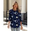 Zeagoo 3/4 Length Sleeve Womens Tops Crew Neck Loose Fit Shirts Pleated Cute Clothes Dressy Casual 2026 Summer Tunics(Bf318)