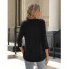 Zeagoo 3/4 Length Sleeve Womens Tops Crew Neck Loose Fit Shirts Pleated Cute Clothes Dressy Casual 2026 Summer Tunics(Black)