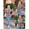 Zeagoo 3/4 Length Sleeve Womens Tops Crew Neck Loose Fit Shirts Pleated Cute Clothes Dressy Casual 2026 Summer Tunics(Mz721)