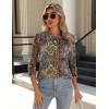 Zeagoo 3/4 Length Sleeve Womens Tops Crew Neck Loose Fit Shirts Pleated Cute Clothes Dressy Casual 2026 Summer Tunics(Mz721)