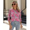 Zeagoo 3/4 Length Sleeve Womens Tops Crew Neck Loose Fit Shirts Pleated Cute Clothes Dressy Casual 2026 Summer Tunics(Mz750)