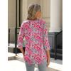 Zeagoo 3/4 Length Sleeve Womens Tops Crew Neck Loose Fit Shirts Pleated Cute Clothes Dressy Casual 2026 Summer Tunics(Mz750)