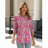 Zeagoo 3/4 Length Sleeve Womens Tops Crew Neck Loose Fit Shirts Pleated Cute Clothes Dressy Casual 2026 Summer Tunics(Mz750)