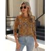 Zeagoo 3/4 Length Sleeve Womens Tops Crew Neck Loose Fit Shirts Pleated Cute Clothes Dressy Casual 2026 Summer Tunics(Mz836)
