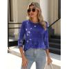 Zeagoo 3/4 Length Sleeve Womens Tops Crew Neck Loose Fit Shirts Pleated Cute Clothes Dressy Casual 2026 Summer Tunics(Mz842)