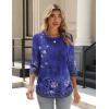 Zeagoo 3/4 Length Sleeve Womens Tops Crew Neck Loose Fit Shirts Pleated Cute Clothes Dressy Casual 2026 Summer Tunics(Mz842)