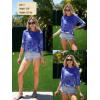 Zeagoo 3/4 Length Sleeve Womens Tops Crew Neck Loose Fit Shirts Pleated Cute Clothes Dressy Casual 2026 Summer Tunics(Mz842)