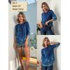 Zeagoo 3/4 Length Sleeve Womens Tops Crew Neck Loose Fit Shirts Pleated Cute Clothes Dressy Casual 2026 Summer Tunics(Mz845)