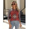 Zeagoo 3/4 Length Sleeve Womens Tops Crew Neck Loose Fit Shirts Pleated Cute Clothes Dressy Casual 2026 Summer Tunics(Mz870)