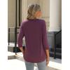Zeagoo 3/4 Length Sleeve Womens Tops Crew Neck Loose Fit Shirts Pleated Cute Clothes Dressy Casual 2026 Summer Tunics(Purple)