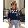 Zeagoo 3/4 Length Sleeve Womens Tops Crew Neck Loose Fit Shirts Pleated Cute Clothes Dressy Casual 2026 Summer Tunics(Sf103)