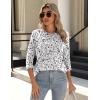 Zeagoo 3/4 Length Sleeve Womens Tops Crew Neck Loose Fit Shirts Pleated Cute Clothes Dressy Casual 2026 Summer Tunics(Sf224)