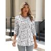 Zeagoo 3/4 Length Sleeve Womens Tops Crew Neck Loose Fit Shirts Pleated Cute Clothes Dressy Casual 2026 Summer Tunics(Sf224)