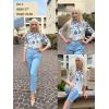 Zeagoo 3/4 Length Sleeve Womens Tops Crew Neck Loose Fit Shirts Pleated Cute Clothes Dressy Casual 2026 Summer Tunics(Wf41)