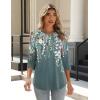 Zeagoo 3/4 Length Sleeve Womens Tops Crew Neck Loose Fit Shirts Pleated Cute Clothes Dressy Casual 2026 Summer Tunics(Wf71)