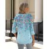 Zeagoo 3/4 Length Sleeve Womens Tops Crew Neck Loose Fit Shirts Pleated Cute Clothes Dressy Casual 2026 Summer Tunics(Wf72)