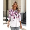 Zeagoo 3/4 Length Sleeve Womens Tops Crew Neck Loose Fit Shirts Pleated Cute Clothes Dressy Casual 2026 Summer Tunics(Wf74)