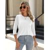 Zeagoo 3/4 Length Sleeve Womens Tops Crew Neck Loose Fit Shirts Pleated Cute Clothes Dressy Casual 2026 Summer Tunics(White)