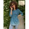 Zeagoo 3/4 Length Sleeve Womens Tops Crew Neck Loose Fit Shirts Pleated Cute Clothes Dressy Casual 2026 Summer Tunics(Xh363)