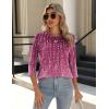 Zeagoo 3/4 Length Sleeve Womens Tops Crew Neck Loose Fit Shirts Pleated Cute Clothes Dressy Casual 2026 Summer Tunics(Xh370)