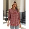 Zeagoo 3/4 Length Sleeve Womens Tops Crew Neck Loose Fit Shirts Pleated Cute Clothes Dressy Casual 2026 Summer Tunics(Xh518)