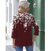 Zeagoo 3/4 Length Sleeve Womens Tops Round Neck Casual Summer Tunic Tops Basic Tees Blouses Dressy T-Shirts Pleated Shirts(02 Red)