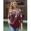 Zeagoo 3/4 Length Sleeve Womens Tops Round Neck Casual Summer Tunic Tops Basic Tees Blouses Dressy T-Shirts Pleated Shirts(02 Red)