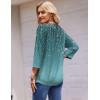 Zeagoo 3/4 Length Sleeve Womens Tops Round Neck Casual Summer Tunic Tops Basic Tees Blouses Dressy T-Shirts Pleated Shirts(A-green)