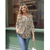 Zeagoo 3/4 Length Sleeve Womens Tops Round Neck Casual Summer Tunic Tops Basic Tees Blouses Dressy T-Shirts Pleated Shirts(Apricot)