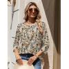 Zeagoo 3/4 Length Sleeve Womens Tops Round Neck Casual Summer Tunic Tops Basic Tees Blouses Dressy T-Shirts Pleated Shirts(Apricot)