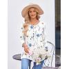 Zeagoo 3/4 Length Sleeve Womens Tops Round Neck Casual Summer Tunic Tops Basic Tees Blouses Dressy T-Shirts Pleated Shirts(A-white)