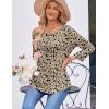 Zeagoo 3/4 Length Sleeve Womens Tops Round Neck Casual Summer Tunic Tops Basic Tees Blouses Dressy T-Shirts Pleated Shirts(Beige)