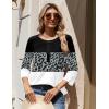 Zeagoo 3/4 Length Sleeve Womens Tops Round Neck Casual Summer Tunic Tops Basic Tees Blouses Dressy T-Shirts Pleated Shirts(Black Grey White)