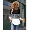 Zeagoo 3/4 Length Sleeve Womens Tops Round Neck Casual Summer Tunic Tops Basic Tees Blouses Dressy T-Shirts Pleated Shirts(Black Grey White)