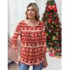 Zeagoo 3/4 Length Sleeve Womens Tops Round Neck Casual Summer Tunic Tops Basic Tees Blouses Dressy T-Shirts Pleated Shirts(Christmas Print)