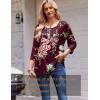Zeagoo 3/4 Length Sleeve Womens Tops Round Neck Casual Summer Tunic Tops Basic Tees Blouses Dressy T-Shirts Pleated Shirts(Dh1021)