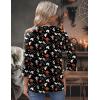 Zeagoo 3/4 Length Sleeve Womens Tops Round Neck Casual Summer Tunic Tops Basic Tees Blouses Dressy T-Shirts Pleated Shirts(Halloween Print 01)