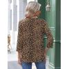 Zeagoo 3/4 Length Sleeve Womens Tops Round Neck Casual Summer Tunic Tops Basic Tees Blouses Dressy T-Shirts Pleated Shirts(Leopard Print)