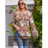 Zeagoo 3/4 Length Sleeve Womens Tops Round Neck Casual Summer Tunic Tops Basic Tees Blouses Dressy T-Shirts Pleated Shirts(Mz3)