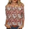 Zeagoo 3/4 Length Sleeve Womens Tops Round Neck Casual Summer Tunic Tops Basic Tees Blouses Dressy T-Shirts Pleated Shirts(Mz3)
